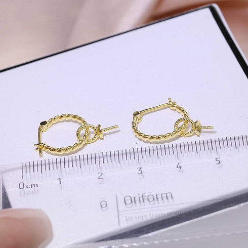 8-9mm Freshwater Pearl & Twist Hoop Detachable Earrings - House Of Pearls